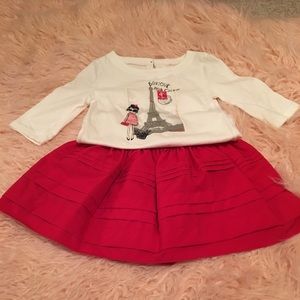 Osh Kosh Top & Skirt “Paris Theme”